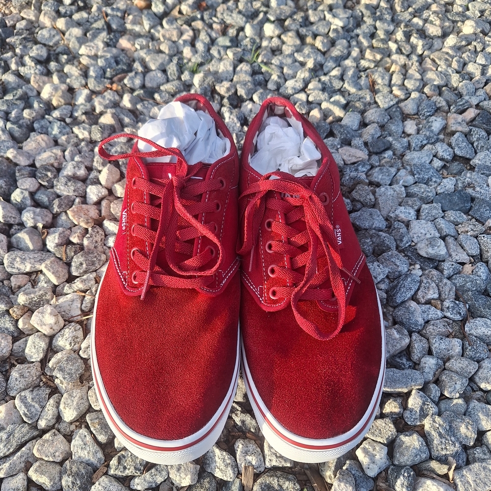 Vans Atwood Red Chili Pepper Sneakers Checkerboard Liner 11.5 - Picture 5 of 13